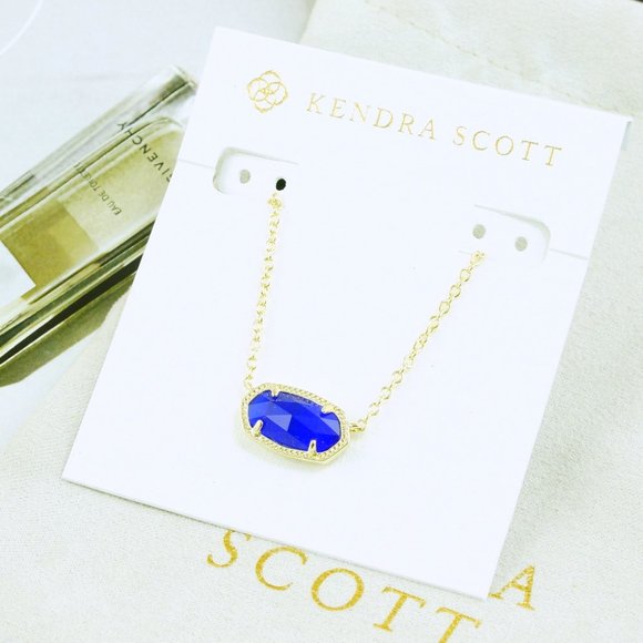 Kendra Scott Elisa cobalt blue necklace Gold Plated September - Picture 2 of 4